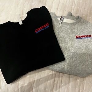 Black and Gray Costco Crew Neck Sweaters